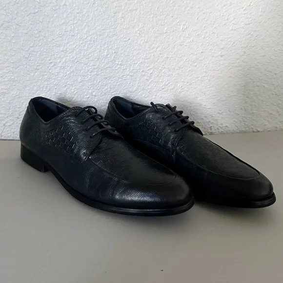 Men's Classic Premium‎ Leather Dress ShoesLace-Up Oxford Navy Leather Outsole